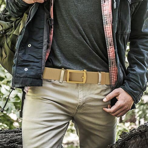 DOOPAI Stretch Canvas Belt for Men, Adjustable Elastic Holeless Web Belt for Casual, Golf, and Work, with Bottle Opener in Saudi Arabia