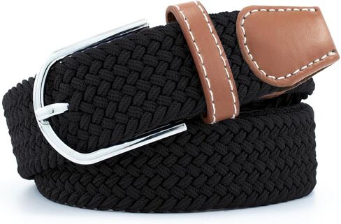 Braided Elastic Belt - Stretchy Waist Belt for Men & Women, Comfortable Flexible Strap with Adjustable Buckle in Saudi Arabia