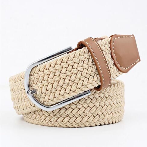 Braided Elastic Belt - Stretchy Waist Belt for Men & Women, Comfortable Flexible Strap with Adjustable Buckle in Saudi Arabia