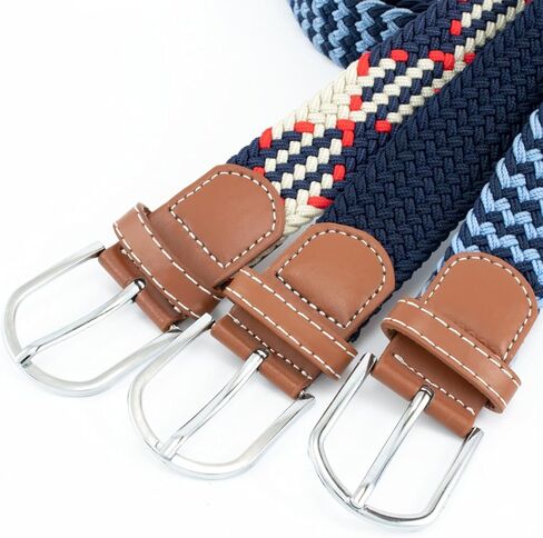 Braided Elastic Belt - Stretchy Waist Belt for Men & Women, Comfortable Flexible Strap with Adjustable Buckle in Saudi Arabia