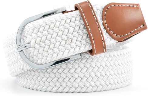 Braided Elastic Belt - Stretchy Waist Belt for Men & Women, Comfortable Flexible Strap with Adjustable Buckle in Saudi Arabia