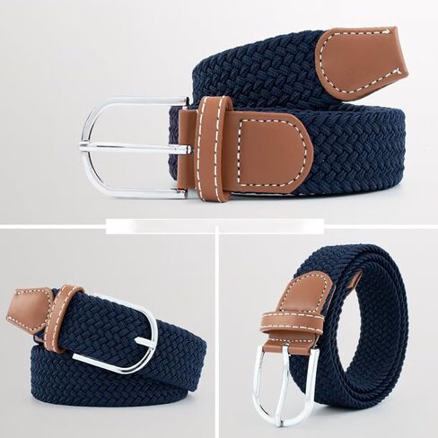 Braided Elastic Belt - Stretchy Waist Belt for Men & Women, Comfortable Flexible Strap with Adjustable Buckle in Saudi Arabia