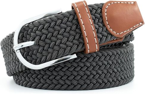 Braided Elastic Belt - Stretchy Waist Belt for Men & Women, Comfortable Flexible Strap with Adjustable Buckle in Saudi Arabia