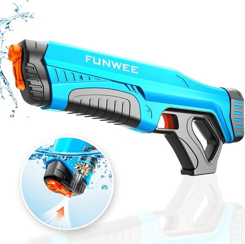 Electric Water Gun for Adults Kids, Powerful Automatic Squirt Gun, High Powered Shooting 100+ Times, Long Range, Auto Water Blaster, Outdoor Water Toy Game Pool (Transparent Black) in Saudi Arabia