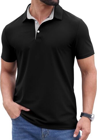 Sailwind Men's Golf Polo Shirt Quick Dry Moisture-Wicking Short Sleeve Performance Active Shirt in Kuwait
