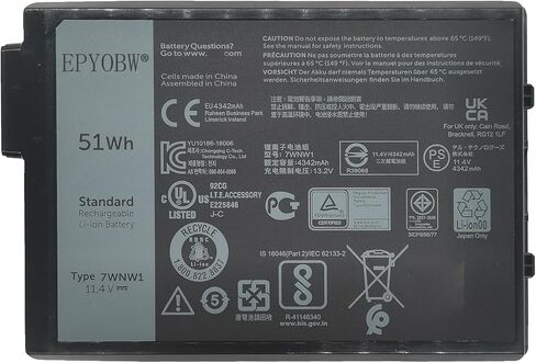 JHT2H Battery 52Wh 6500mAh 4-Cell 7.6V Compatible with Dell Latitude 7310 7410 / Latitude 7410 Chromebook Enterprise Series Y7HR3 35J09 4V5X2 HRGYV WY9MP XMV7T 009YYF in Saudi Arabia