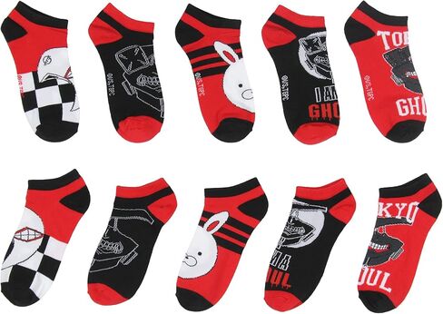 Bioworld Tokyo Ghoul Socks للكبار أقنعة الرسوم المتحركة No Show مزيج وتطابق جوارب الكاحل 5 أزواج in Kuwait