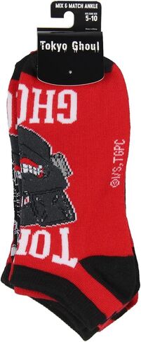 Bioworld Tokyo Ghoul Socks للكبار أقنعة الرسوم المتحركة No Show مزيج وتطابق جوارب الكاحل 5 أزواج in Kuwait