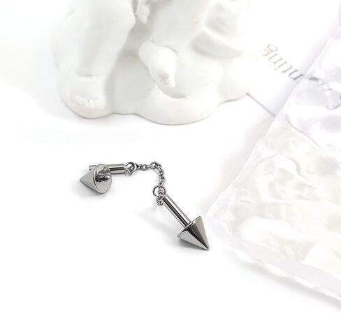 1PC G23 Titanium 5mm Ball/Conical Industrial Bar 14G Industrial Piercing Jewelry Industrial Barbell for Women Men Cartilage Helix Earring Length 30mm-34mm in Saudi Arabia