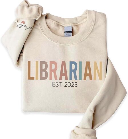 Personalized Librarian Sweatshirt, Custom Book Lover Shirt, Library Staff Gift, Gift for Bookworm in Saudi Arabia