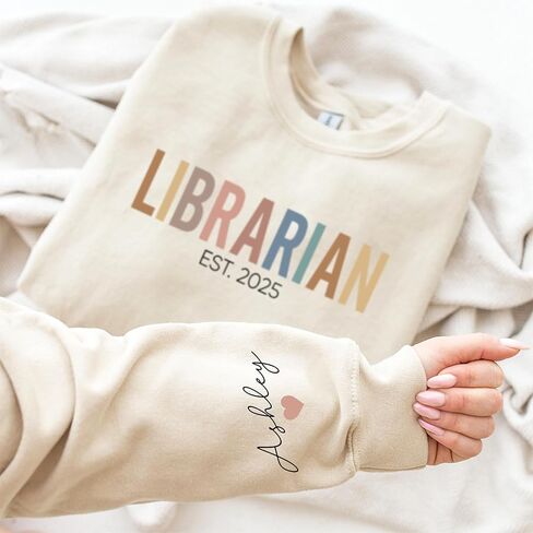 Personalized Librarian Sweatshirt, Custom Book Lover Shirt, Library Staff Gift, Gift for Bookworm in Saudi Arabia