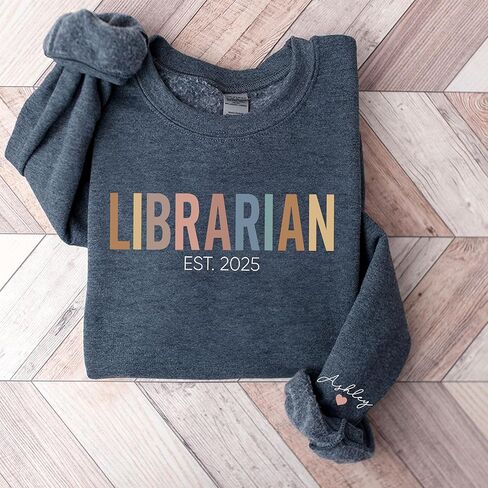 Personalized Librarian Sweatshirt, Custom Book Lover Shirt, Library Staff Gift, Gift for Bookworm in Saudi Arabia