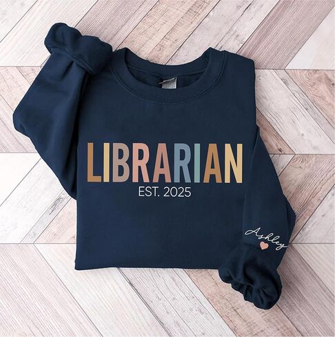 Personalized Librarian Sweatshirt, Custom Book Lover Shirt, Library Staff Gift, Gift for Bookworm in Saudi Arabia