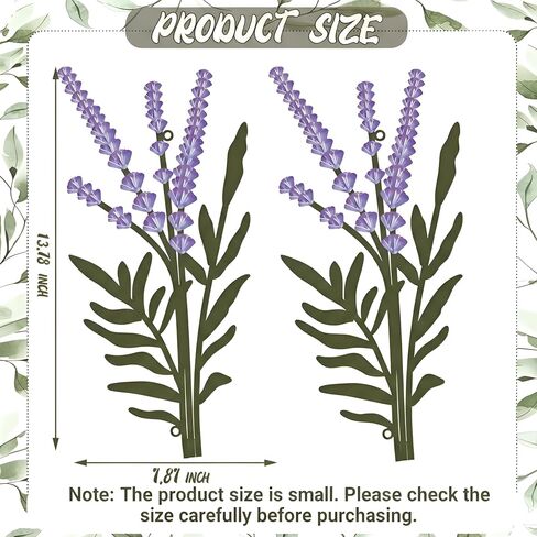 2 Pcs Purple Metal Lavender Wall Art Rustic Farmhouse Flowers Wall Decor Purple Minimalist Flower Decor for Bedroom Bathroom Living Room Dining Room Kitchen, Housewarming Gifts in Saudi Arabia