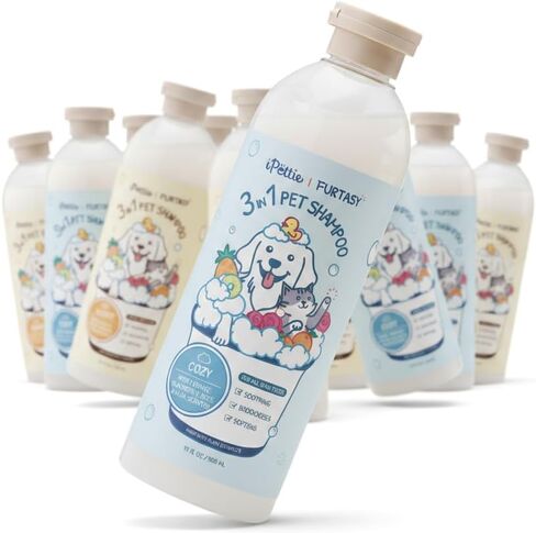 iPettie Furtasy Pet Shampoo, Cozy Scent 3-in-1 Shampoo with Aloe & Herbal Extracts, Soothing, Deodorizing, Softening, Alcohol-Free, No Synthetic Dyes, 500ml in Kuwait