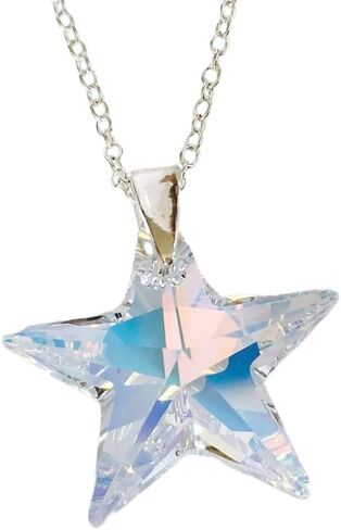Sterling Silver Necklace Made With Austrian Crystal Star Aurora Boreali in Saudi Arabia