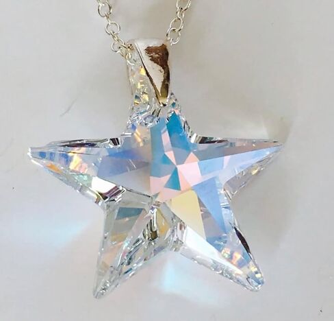Sterling Silver Necklace Made With Austrian Crystal Star Aurora Boreali in Saudi Arabia