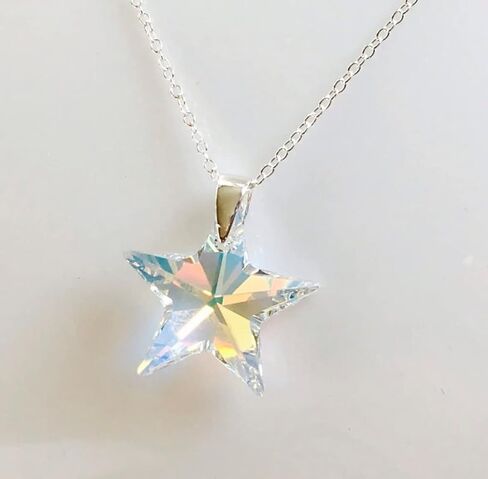 Sterling Silver Necklace Made With Austrian Crystal Star Aurora Boreali in Saudi Arabia