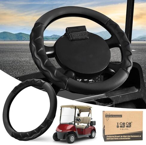 10L0L 13 Inch Golf Cart Steering Wheel Covers for EZGO TXT&RXV, Upgraded Microfiber Anti-Slip Steering Wheel Cover with Pu Leather in Saudi Arabia