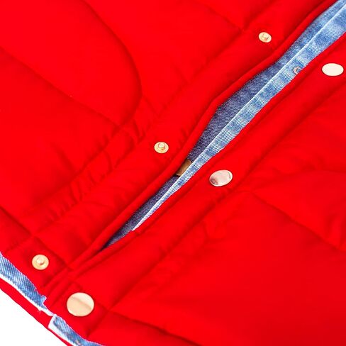 Adult Unisex Marty McFly Denim Shirt Red Puffy Vest Halloween Cosplay Costume in Saudi Arabia