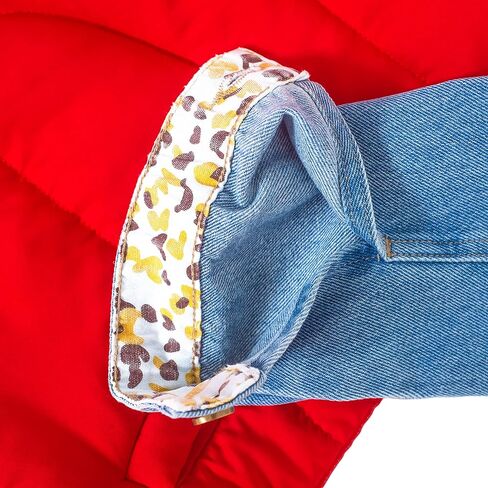 Adult Unisex Marty McFly Denim Shirt Red Puffy Vest Halloween Cosplay Costume in Saudi Arabia