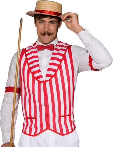 سترة رباعية من Forum Novelties Barber Shop، أحمر / أبيض، مقاس X-Large in Saudi Arabia