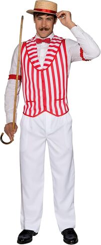 سترة رباعية من Forum Novelties Barber Shop، أحمر / أبيض، مقاس X-Large in Saudi Arabia