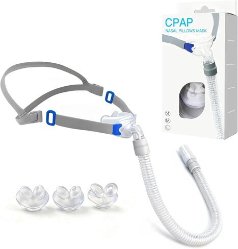 CPAP Nasal Pillow Mask, Nasal Pillow Set with Detachable Headgear, Frame, Tube and 3 Different Sizes of Nasal Pillows(S,M,L) in Saudi Arabia