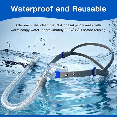 CPAP Nasal Pillow Mask, Nasal Pillow Set with Detachable Headgear, Frame, Tube and 3 Different Sizes of Nasal Pillows(S,M,L) in Saudi Arabia