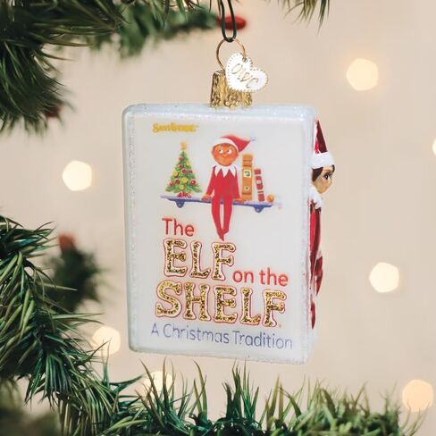 Old World Christmas The Elf on The Shelf Book Glass Blown Ornament for Christmas Tree, Handcrafted Holiday Decoration in Saudi Arabia