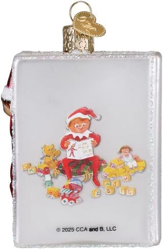 Old World Christmas The Elf on The Shelf Book Glass Blown Ornament for Christmas Tree, Handcrafted Holiday Decoration in Saudi Arabia