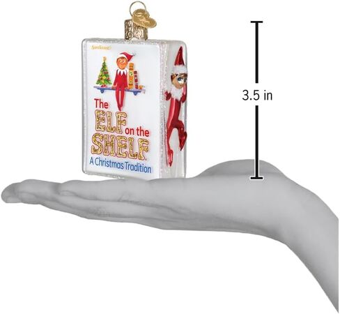 Old World Christmas The Elf on The Shelf Book Glass Blown Ornament for Christmas Tree, Handcrafted Holiday Decoration in Saudi Arabia