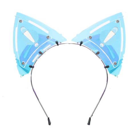 Cyberpunk Colorful Ear Hairband Fish Bone Hair Accessories COS Props (X Blue) in Saudi Arabia