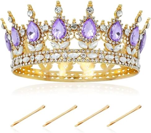 insowni 1pc عيد ميلاد الزفاف الأميرة بريق حجر الراين الملكة تاج الشعر تاج مع 4 دبابيس بوبي الملحقات للنساء الفتيات العرائس وصيفات الشرف in Kuwait
