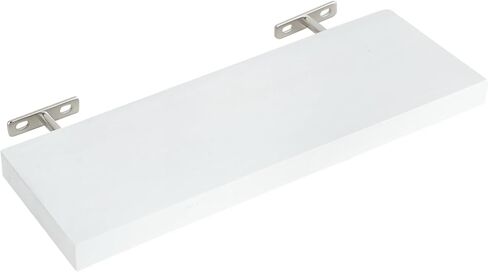 Floating Shelves for Wall, 16*6*1inch Wood Wall Mounted Shelves for Room Decor, Repisas Flotantes for Book Bathroom Bedroom Storage, Renter Friendly Shelves with Invisible Brackets (White) in Saudi Arabia