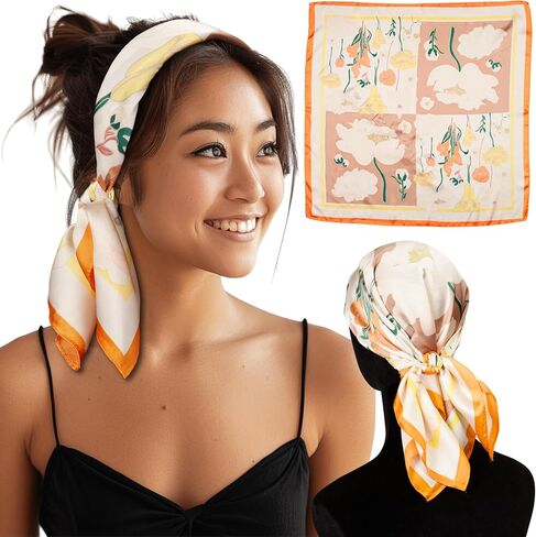 SWAY Small Satin Headbands for Women-6-Clip Non-Slip, Wear 10+ Ways Headband, Boho, Gift for Her- 28in. Handmade in USA in Saudi Arabia