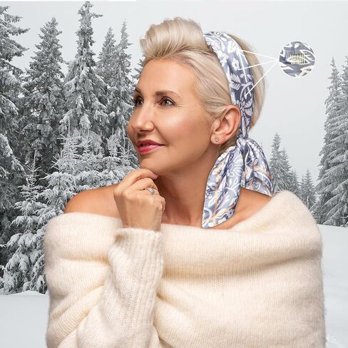 SWAY Small Satin Headbands for Women-6-Clip Non-Slip, Wear 10+ Ways Headband, Boho, Gift for Her- 28in. Handmade in USA in Saudi Arabia