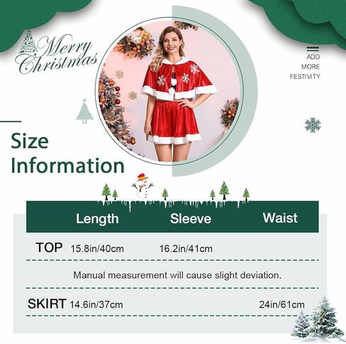 EARENT Christmas Cape Red Mrs Claus Costume Snowflake Claus Shawl Capes for Women (A-Red) in Saudi Arabia