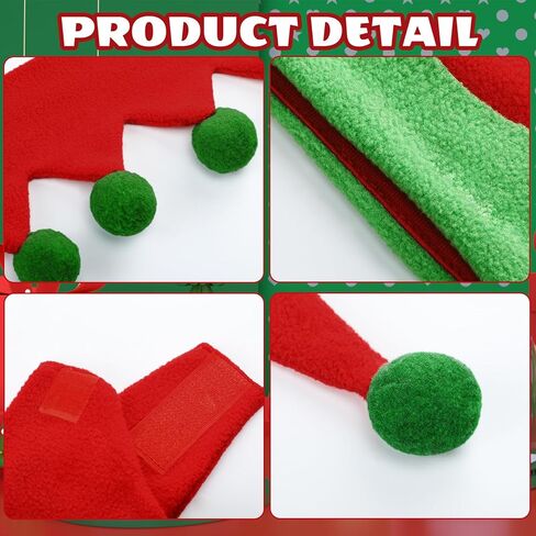 4 قطع من إكسسوارات زي قزم عيد الميلاد وقبعة وجوارب وياقة أزياء تنكرية للإناث والرجال والكبار وإكسسوارات حفلات الهالوين وحفلات الكريسماس وديكور حفلات عيد الميلاد باللون الأحمر والأخضر in Kuwait