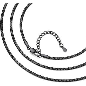 Bestyle 18K Gold Plated/Silver/Black Chain for Men, Hypoallergenic 2/4/6/8mm Stainless Steel Flat Link Chain Necklace for Men & Women Hip Hop Jewelry, 14-30" in Saudi Arabia