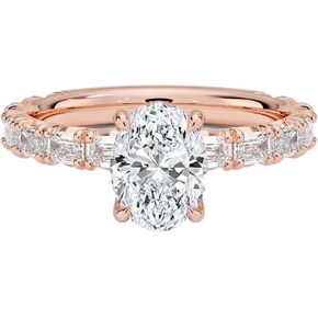 خاتم خطوبة مويسانيتي بيضاوي 1-5 قيراط عديم اللون VVS1 10K 14K 18K من الذهب الصلب، خاتم زفاف من الفضة الإسترليني عيار 925 هدية الكريسماس للنساء in Kuwait