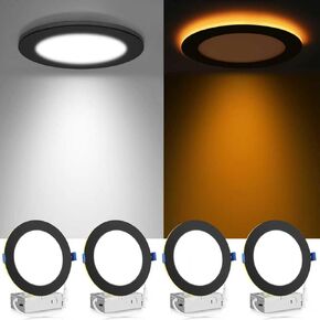 meconard 4 pack 6 inch 5cct led lefcted lighting مع ضوء ليلي ، 2700k/3000k/3500k/4000k/5000k مصابيح سقف LED مريحة للغاية ، 12W = 110W ، 1050lm ، و dimmable verlight etl & fcc in Kuwait