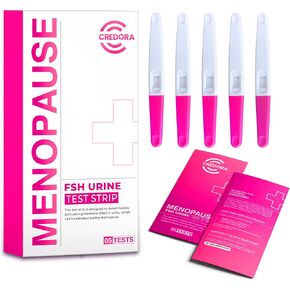 Menopause Test Strips at Home (5 Pack) Results in 3 Minutes - FSH Menopause Stage Indicator | Perimenopause Test Strips Help You Determine Your Menopause Levels in Saudi Arabia