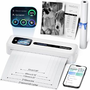 Phomemo Upgraded Portable Printer with Touchscreen, M832D Bluetooth Wireless Thermal Inkless Printer, Supports 8.5"x11" US Letter & A4, Compatible with iOS, Android, PC for Travel, Black in Kuwait