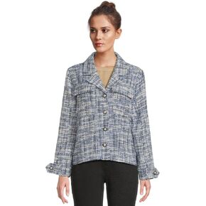 Liverpool womens Button Front Woven Boucle Boxy Shacket in Saudi Arabia