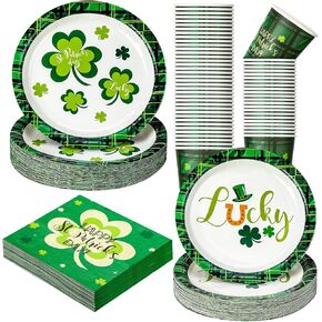 Hushee 200 Pcs Valentine's Day Party Supplies Serves 50 Disposable Tableware Set 7''/ 9'' Paper Dessert Plates Napkins Paper Cup for Home Office Restaurants Valentine's Day Party Decorations in Kuwait