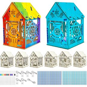 Cinrobiye 24 Set Hanukkah DIY Wooden Crafts Kits Make You Own Wooden Dreidel Chanukah Jewish Dreidel Hanging Decoration Art&Craft for Home School Festival of Light Art Project Party Favor Supplies in Kuwait