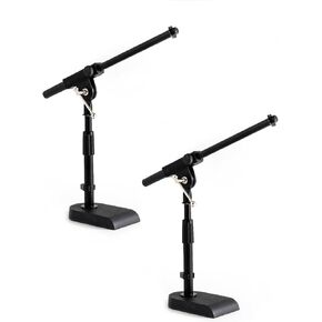 حامل ميكروفون منخفض المستوى قابل للتعديل - Snare/Tom Bottom/Bass (Kick) Drum/Table Top، ارتفاع قابل للتعديل، ذراع ذراع تصغير 15.75 بوصة، حامل كابل بمشبك، مدعوم من Hamilton (SR610111) in Kuwait