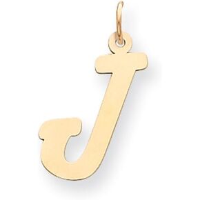The Black Bow 14k Yellow Gold Large Classic Script Initial J Pendant in Saudi Arabia