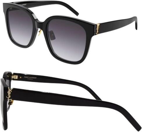 SAINT LAURENTSL SL SL M105/F YSL نظارة شمسية مربعة الشكل بشعار مفصل مع مجموعة نظارات فاخرة من eSHADES in Saudi Arabia